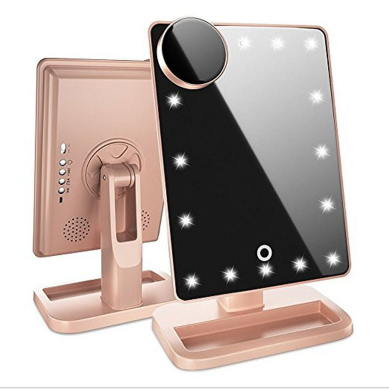 Touch Screen Makeup Mirror With 20 LED Light Bluetooth Music Speaker 10X Magnifying Mirrors Lights - URBAN METRO