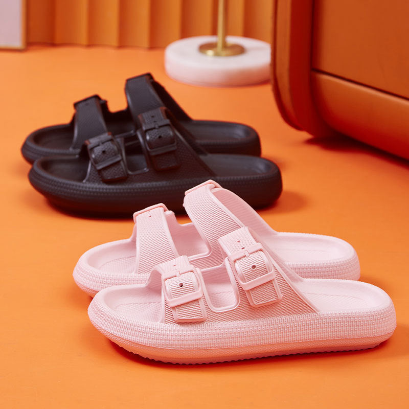 Platform Slippers Women's Summer Buckle Home Shoes Fashion Outdoor Wear Soft Bottom Sandals - URBAN METRO