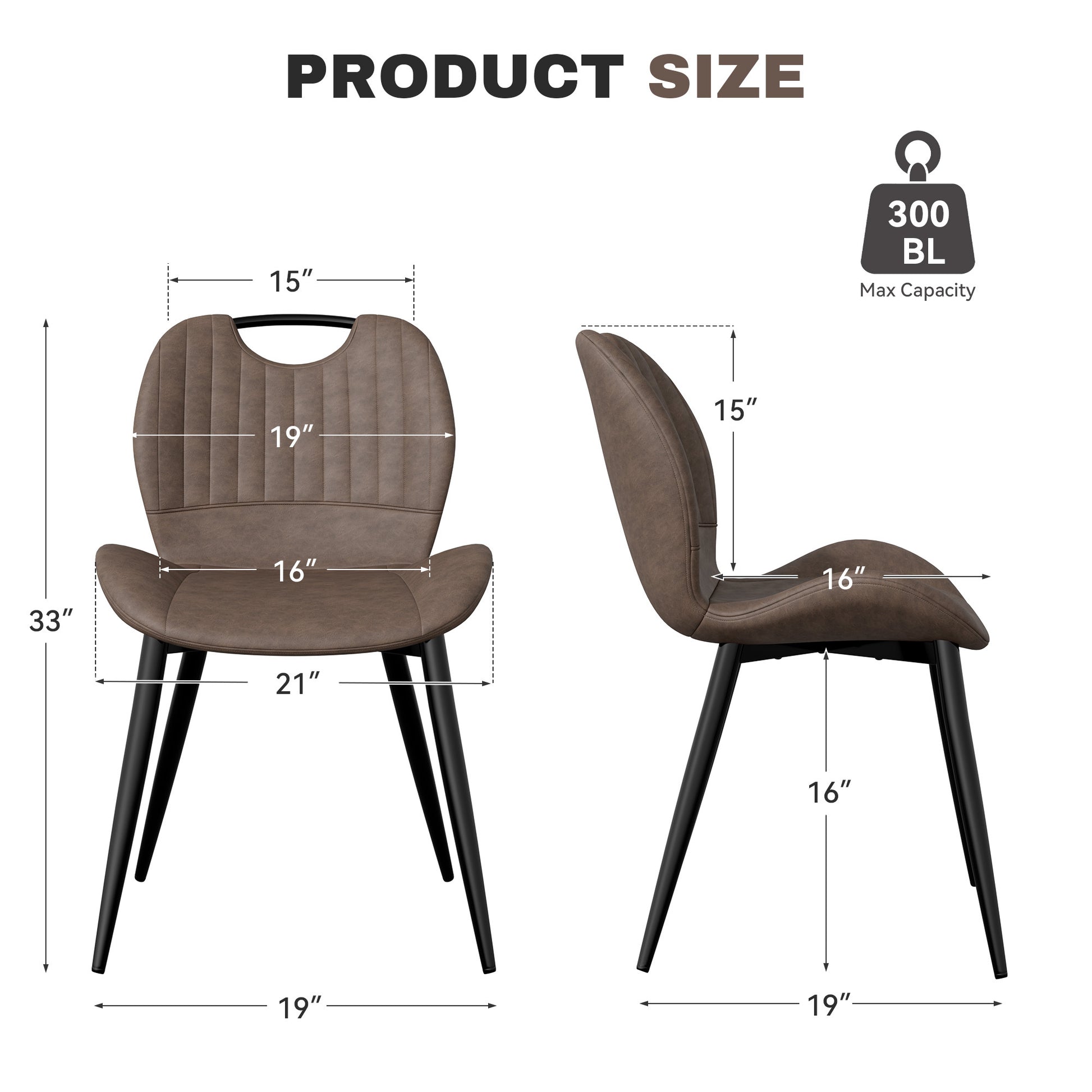 The modern dining chairs are covered by water-resistant quality leather, Armless Design ,Long-lasting Materials - URBAN METRO