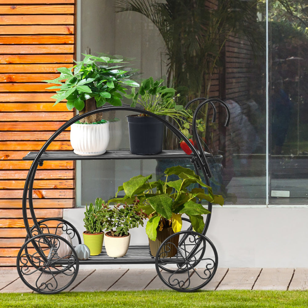 Heavy Duty Metal Flower Cart Plant Stand - URBAN METRO