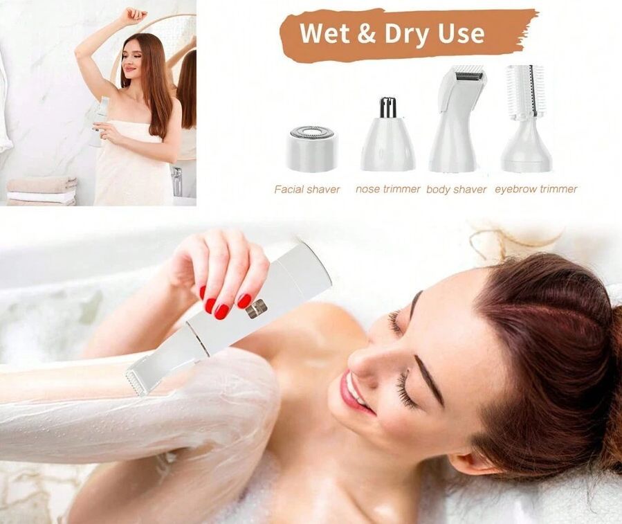 4 In 1 Facial Eyebrow Hair Epilator Remover Tool Device Painless Electric Shaver For Women - URBAN METRO