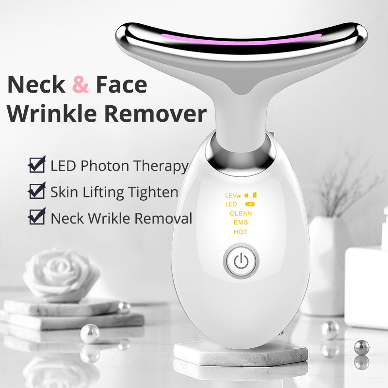 EMS Thermal Neck Lifting And Tighten Massager Electric Microcurrent Wrinkle Remover - URBAN METRO