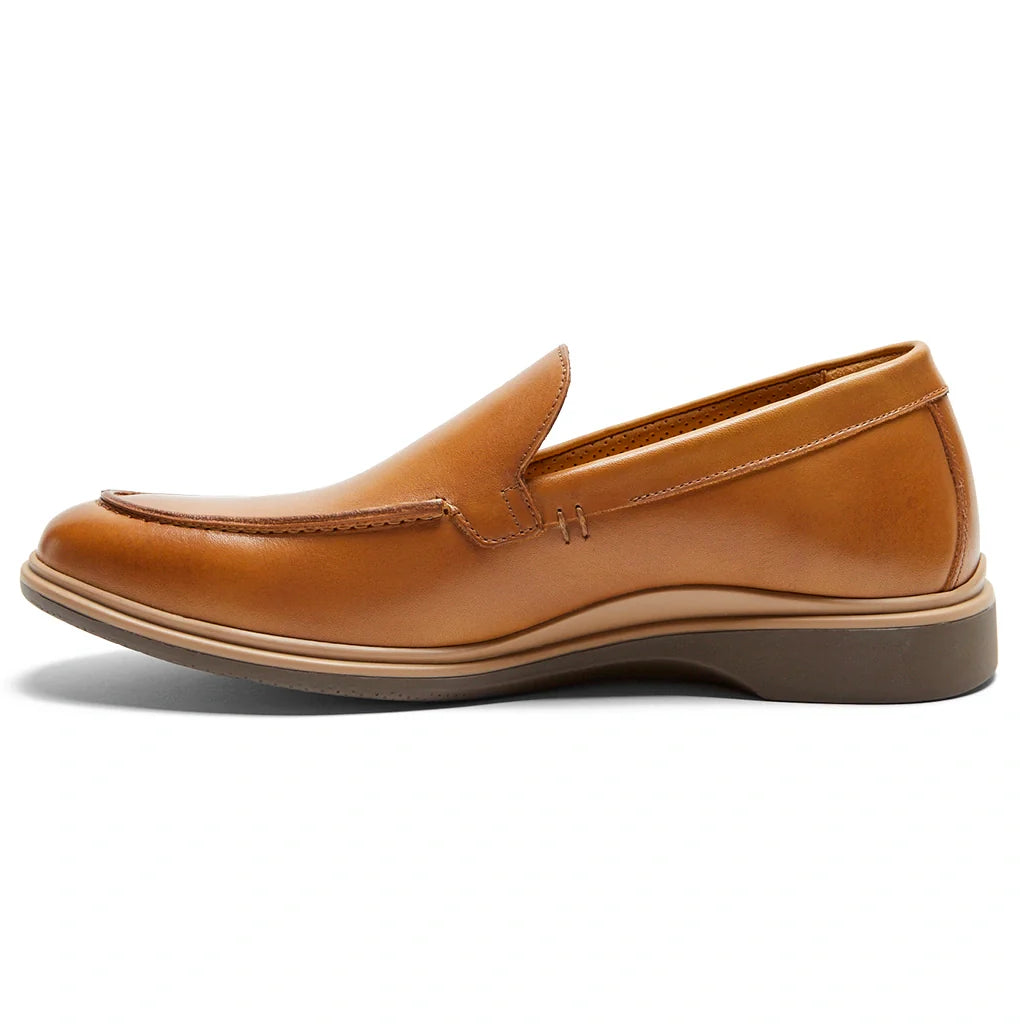 “Tan leather loafers for men – slip-on formal shoes”