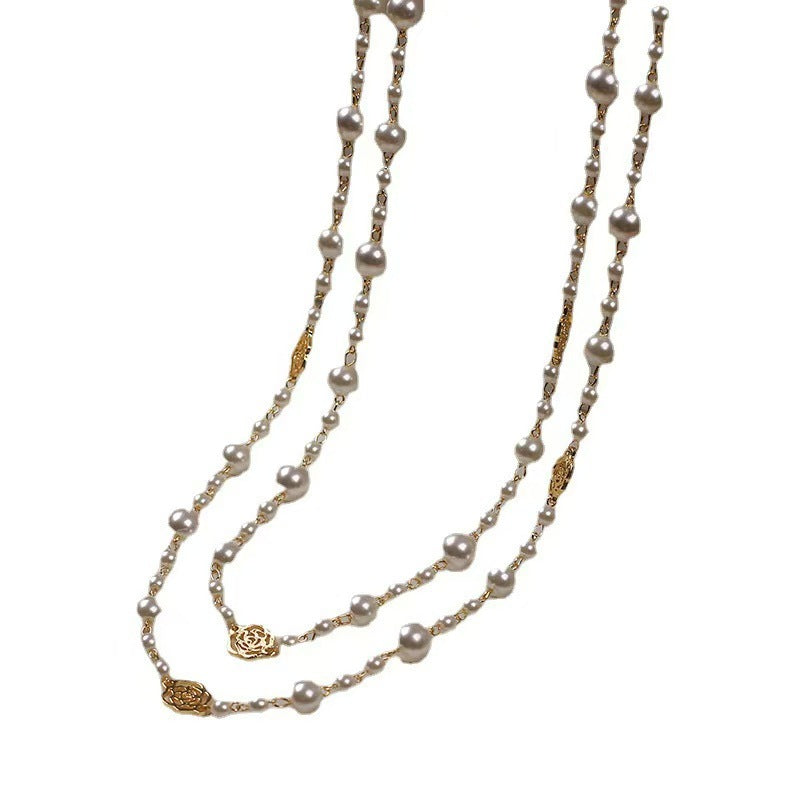 Retro Multi-layer Pearls Necklace Fashion Long Sweater Chain Versatile Accessories For Women - URBAN METRO