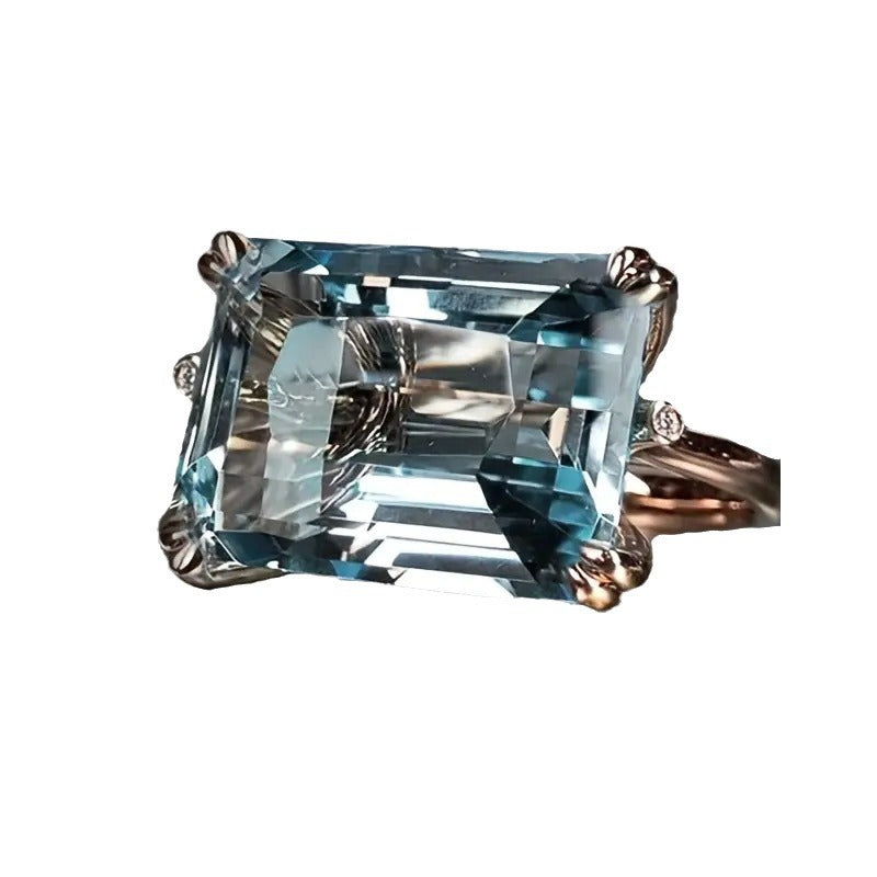 men's Fashion Personality Retro BlueWo Square Ring - URBAN METRO