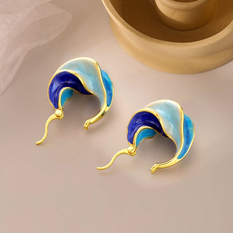 Retro Minority Temperament Wild Enamel Spiral Stud Earrings - URBAN METRO