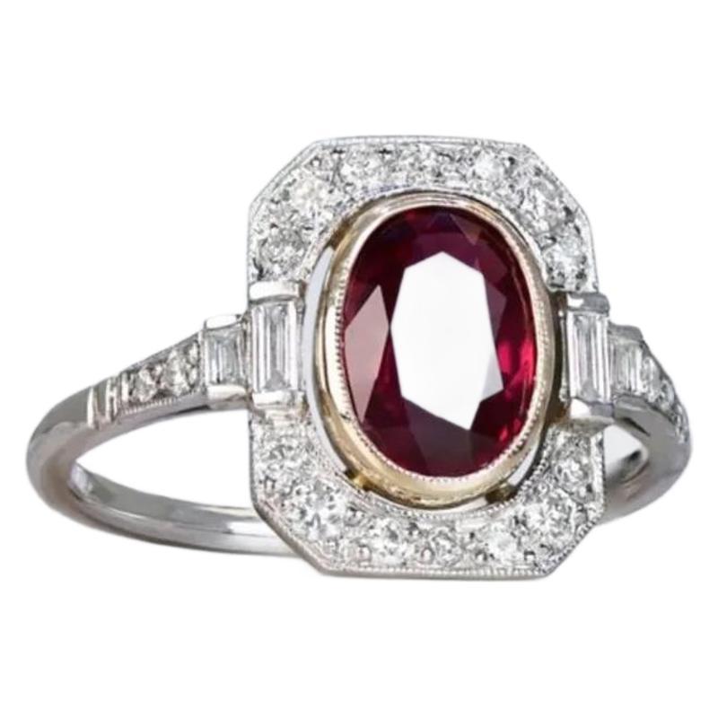 Vintage Ruby Electroplated Women's Ring - URBAN METRO