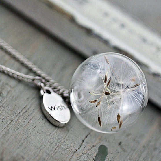 Vintage Handmade Fashion Dandelion Seed Glass Necklace - URBAN METRO