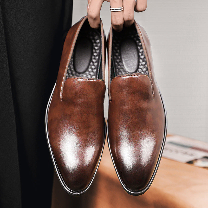 Men’s Black& Brown Leather Loafers – Classic Slip-On Dress Shoes for Formal & Casual Wear