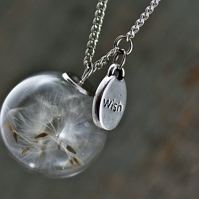 Vintage Handmade Fashion Dandelion Seed Glass Necklace - URBAN METRO