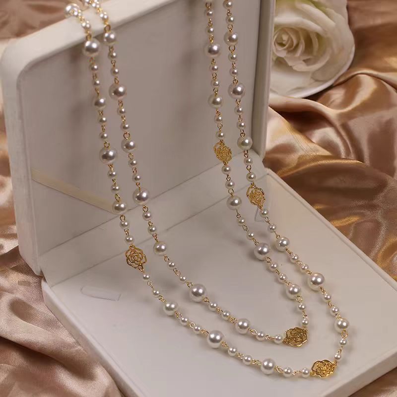 Retro Multi-layer Pearls Necklace Fashion Long Sweater Chain Versatile Accessories For Women - URBAN METRO