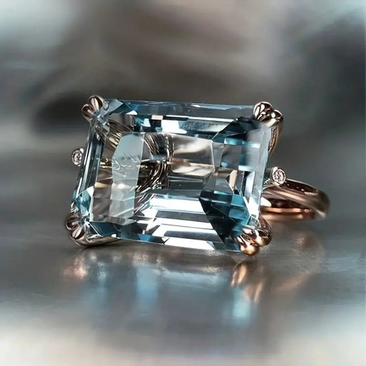 men's Fashion Personality Retro BlueWo Square Ring - URBAN METRO