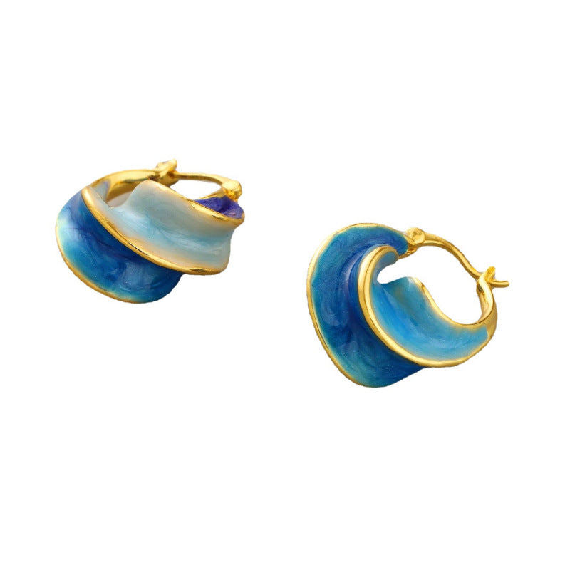 Retro Minority Temperament Wild Enamel Spiral Stud Earrings - URBAN METRO
