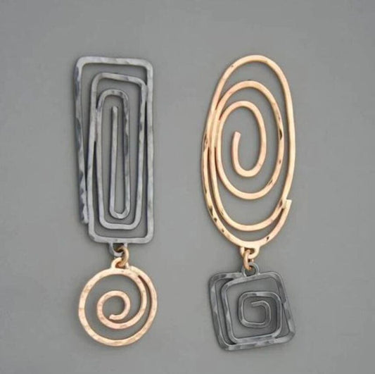 Vintage Bohemian Oval Back Hollow Mosaic Pendant Earrings For Women - URBAN METRO