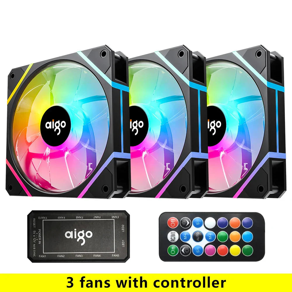 RGB Gaming Cooling Fan Kit – 3 Pcs Set with LED Light Effects - URBAN METRO
