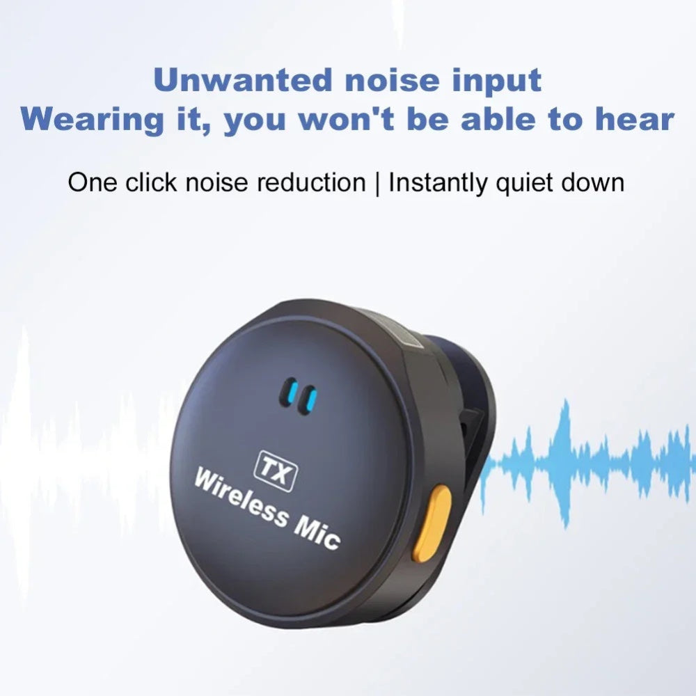 Wireless mic device with text about noise reduction 