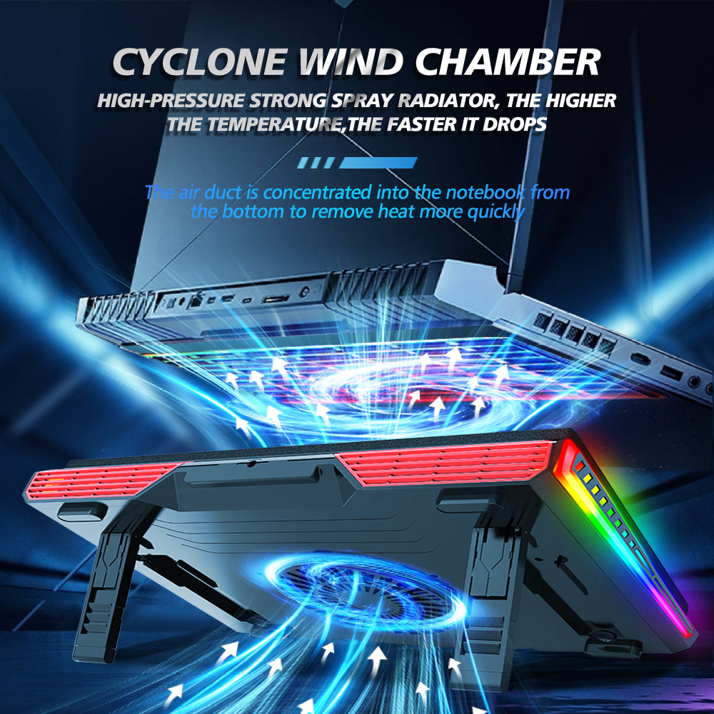 Gaming Laptop RBG -Cooling Pad With LED Display - URBAN METRO