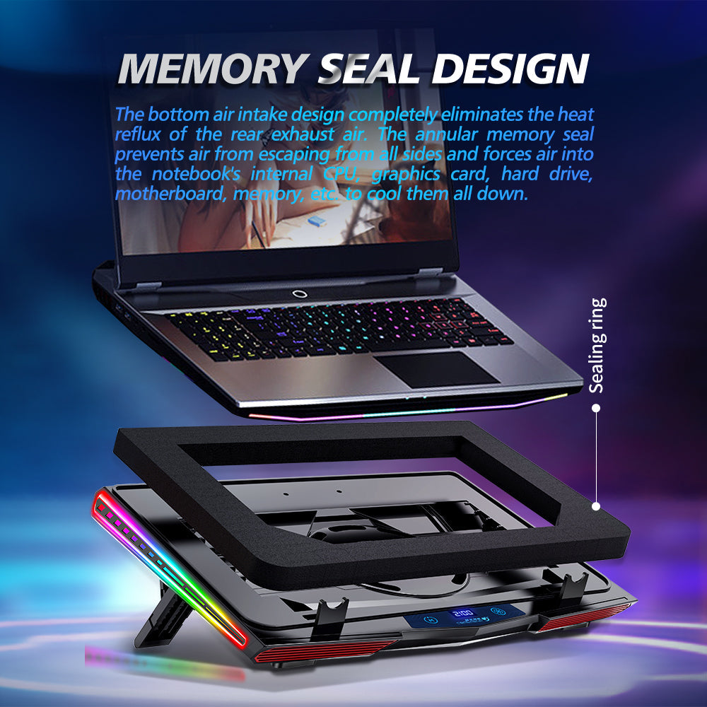 Gaming Laptop RBG -Cooling Pad With LED Display - URBAN METRO