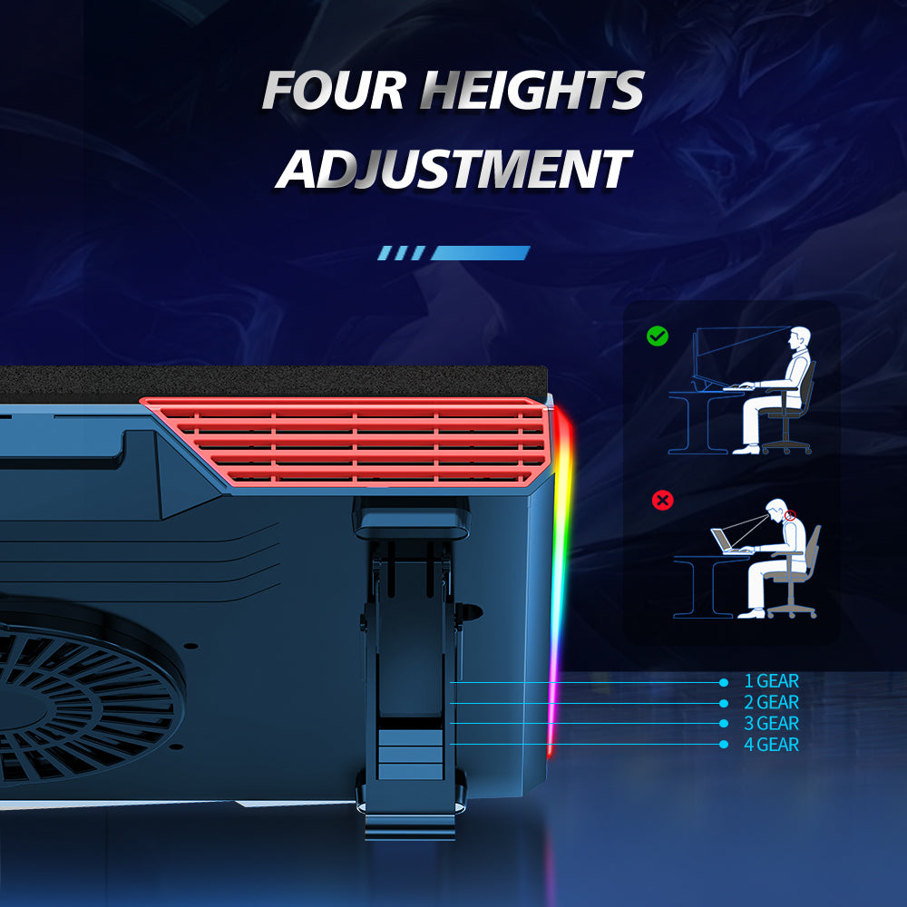 Gaming Laptop RBG -Cooling Pad With LED Display - URBAN METRO