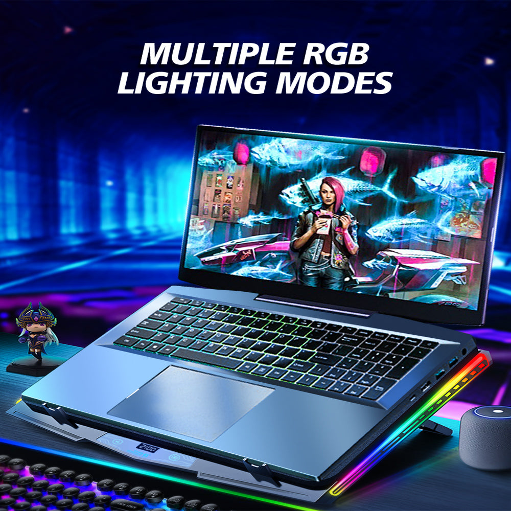 Gaming Laptop RBG -Cooling Pad With LED Display - URBAN METRO