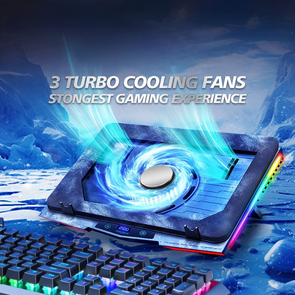 Gaming Laptop RBG -Cooling Pad With LED Display - URBAN METRO