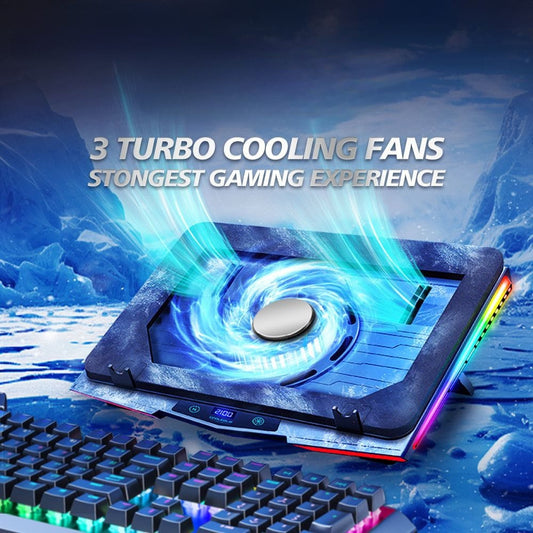 Gaming Laptop RBG -Cooling Pad With LED Display - URBAN METRO