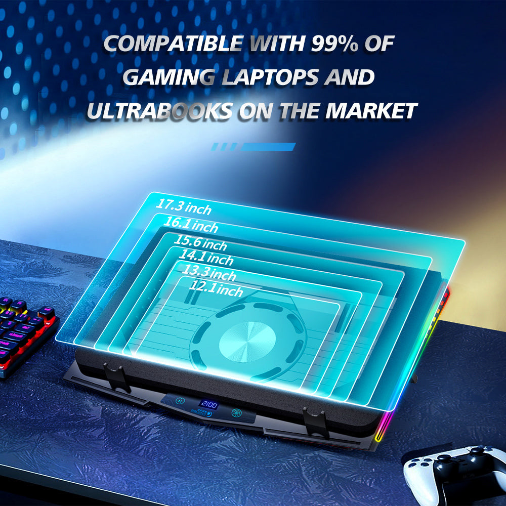 Gaming Laptop RBG -Cooling Pad With LED Display - URBAN METRO