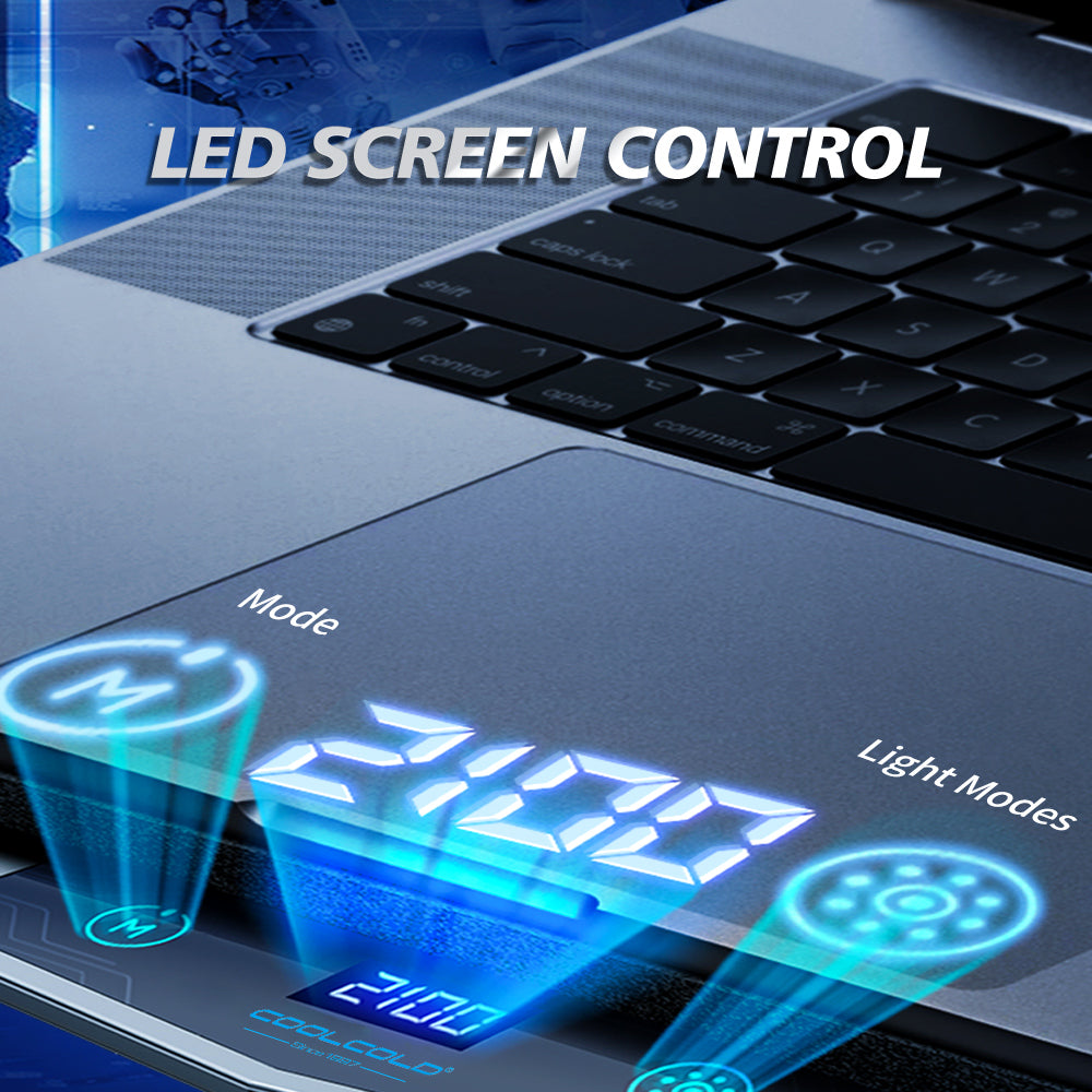 Gaming Laptop RBG -Cooling Pad With LED Display - URBAN METRO