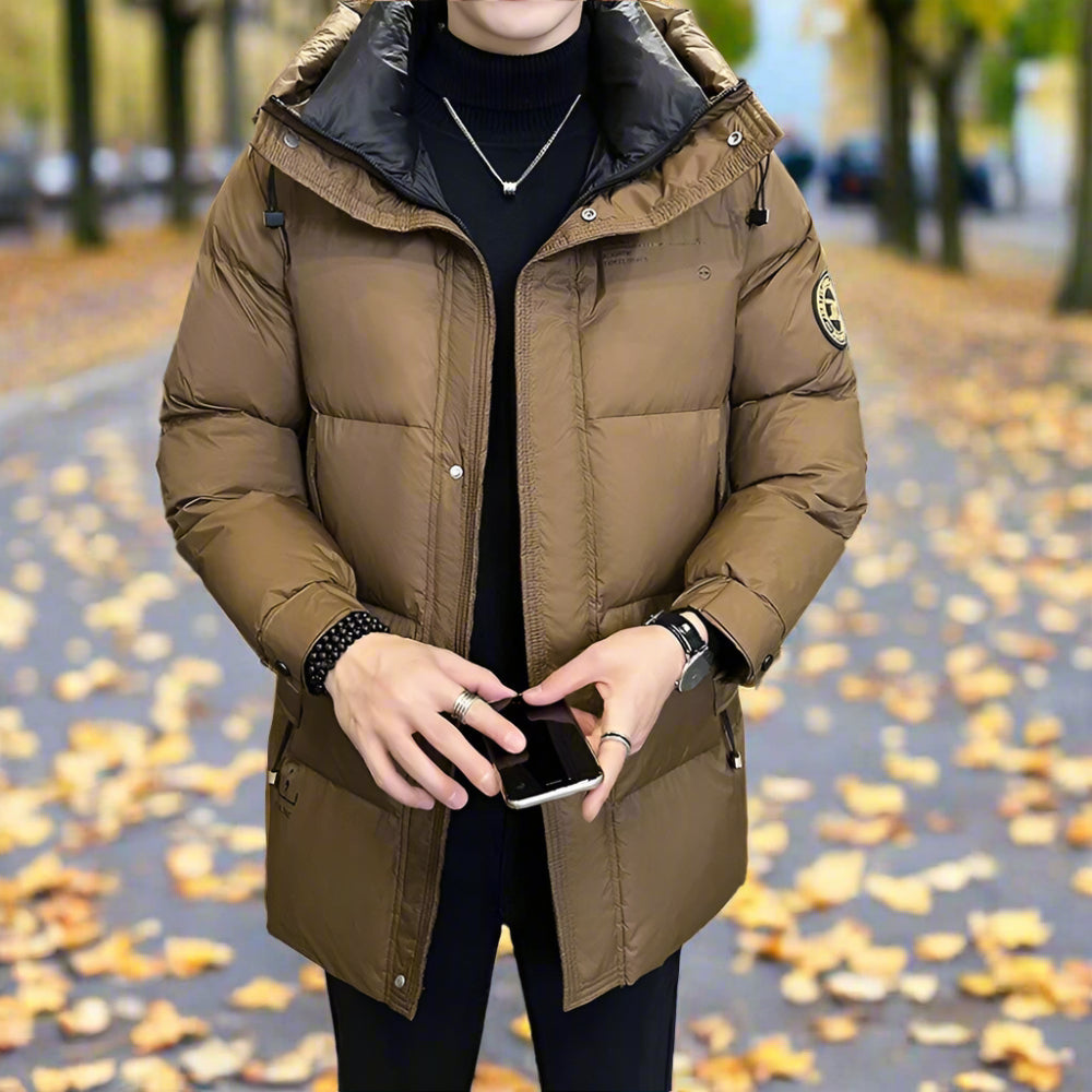 Mens Hooded Zipper Puffy Jacket With Pockets - URBAN METRO