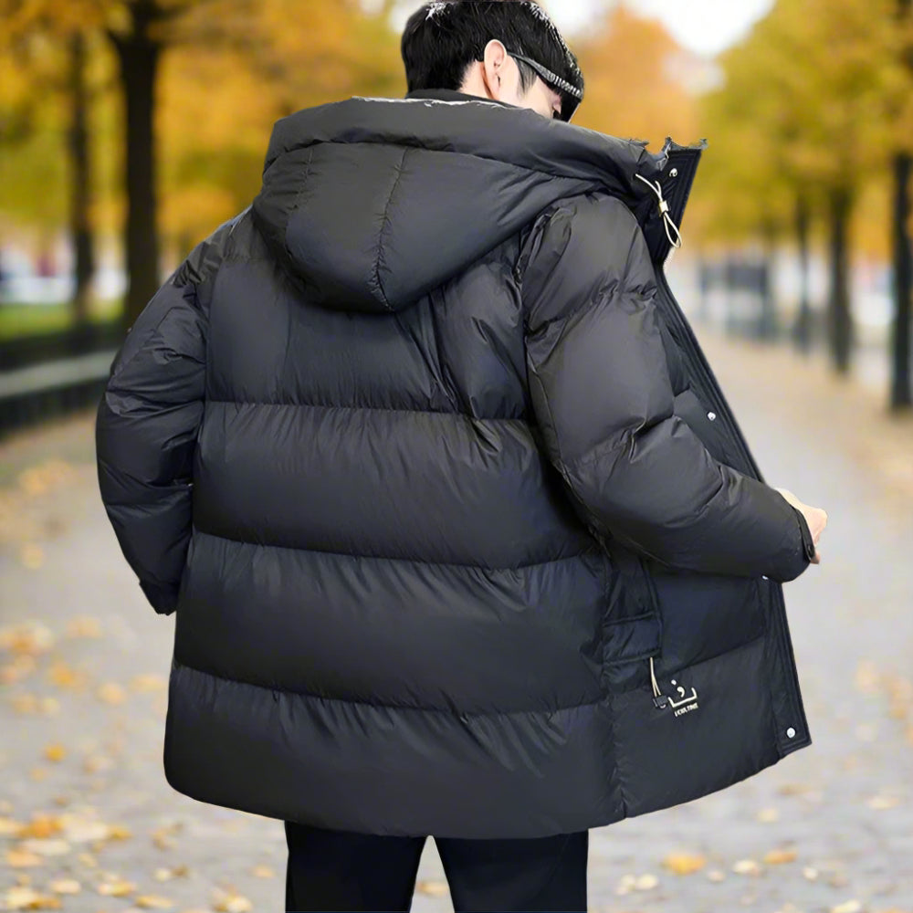 Mens Hooded Zipper Puffy Jacket With Pockets - URBAN METRO