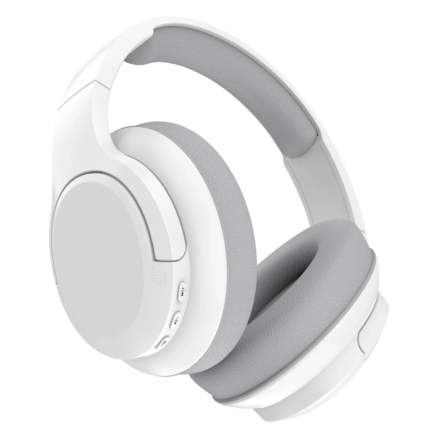 White over-ear headphones on a white background