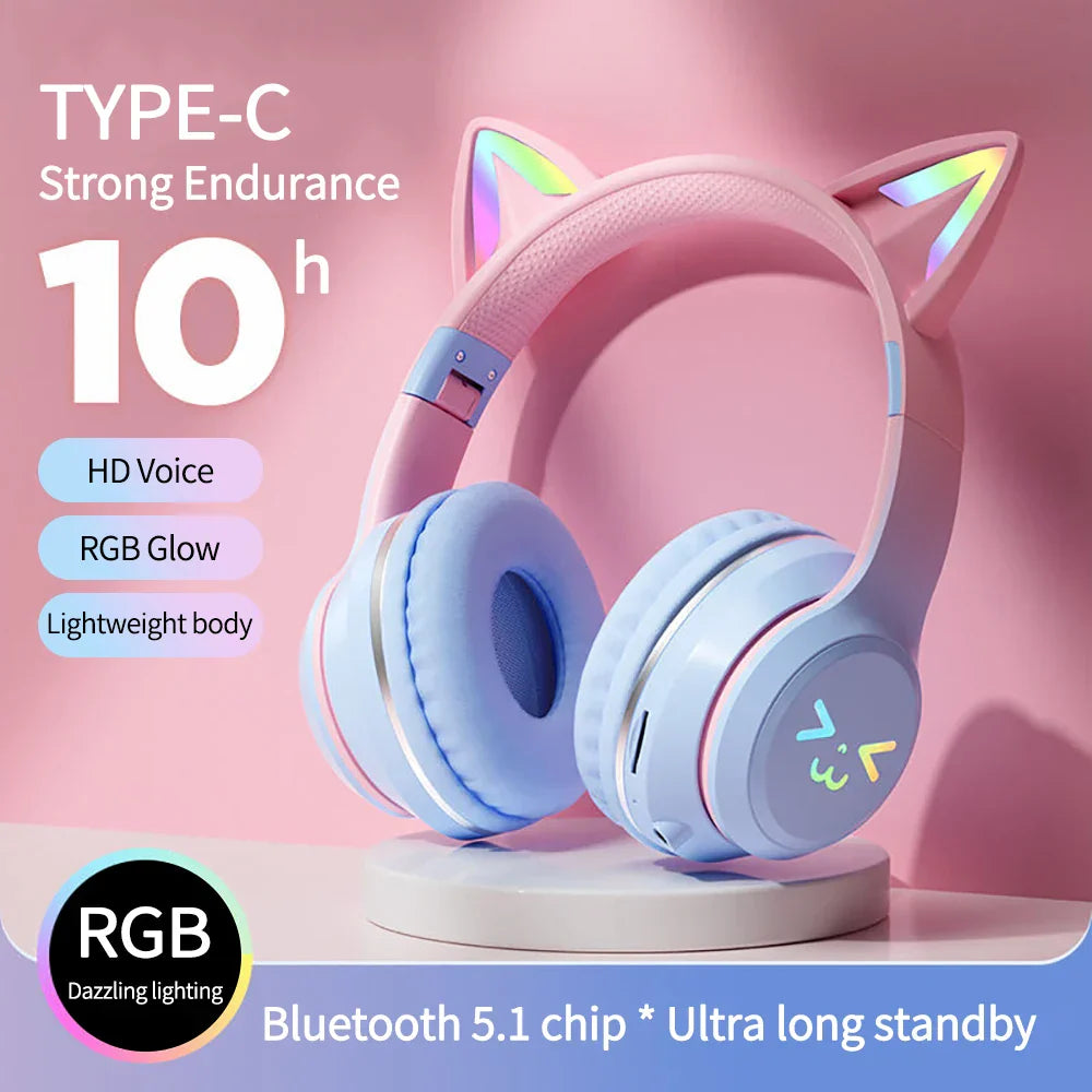 Cat Ears RGB Foldable- Bluetooth | Headphones - URBAN METRO