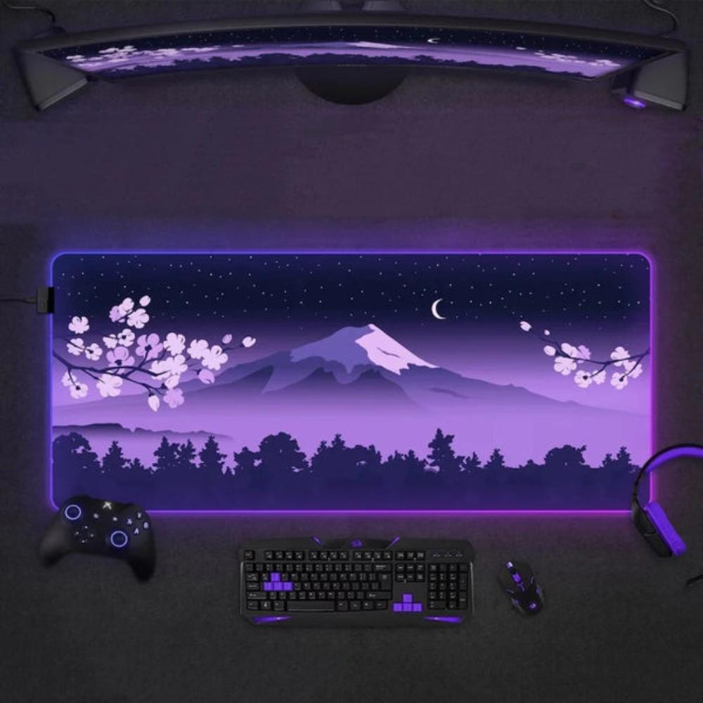 Japanese Scenery- RGB Purple Mouse Pad - URBAN METRO