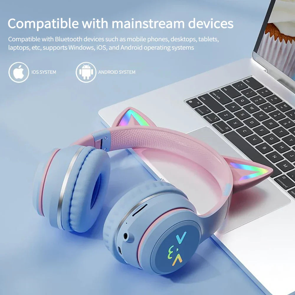 Cat Ears RGB Foldable- Bluetooth | Headphones - URBAN METRO