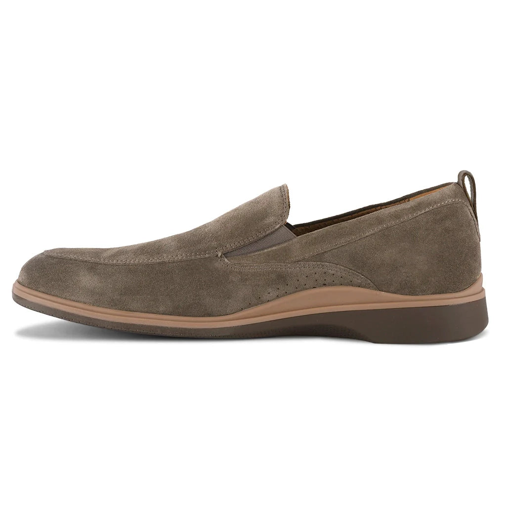 Brown suede loafer shoe