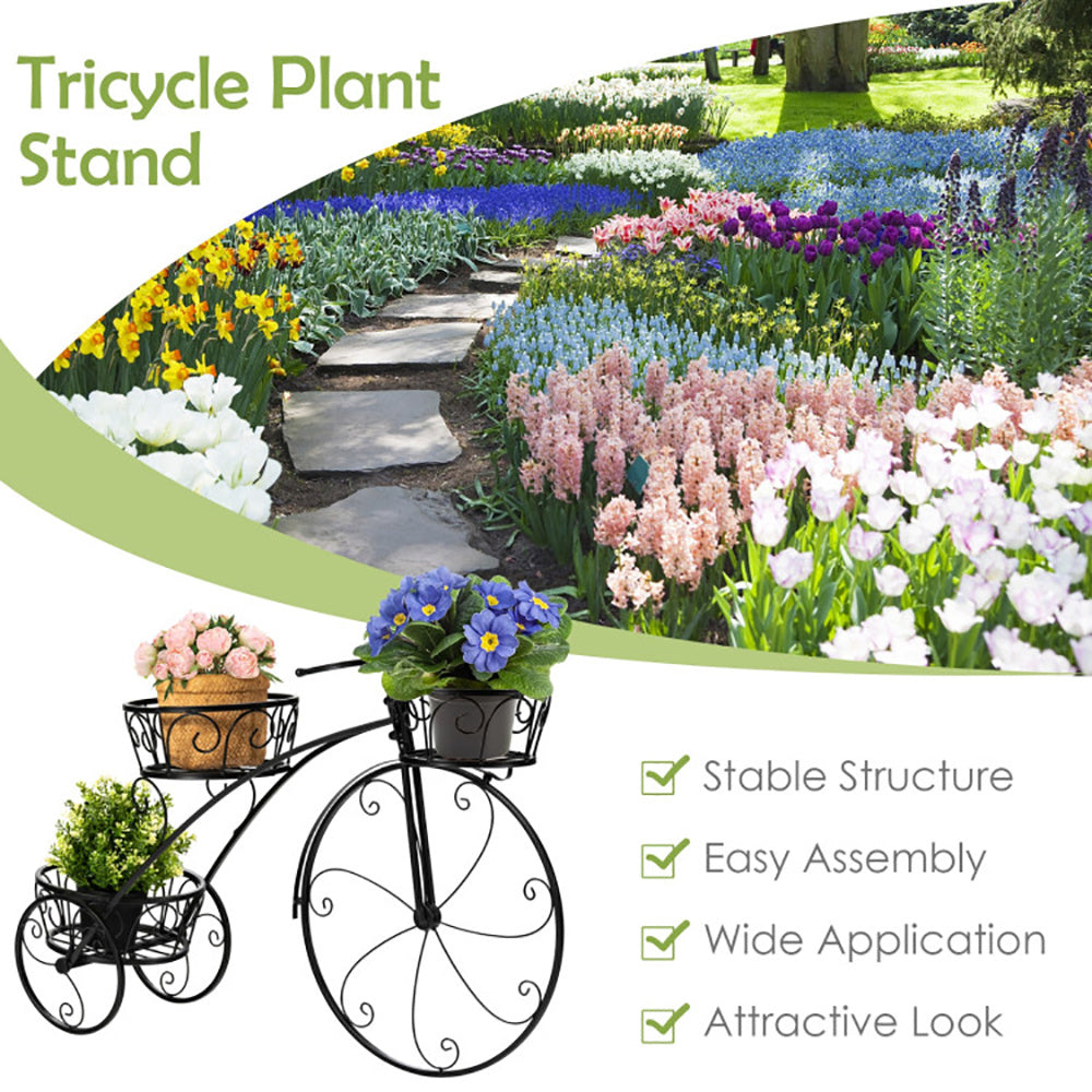 Tricycle Plant Stand Flower Pot Cart Holder In Parisian Style - URBAN METRO