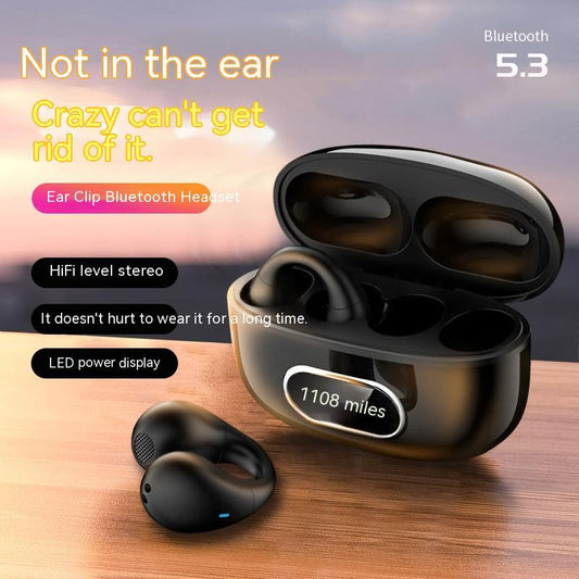 Ear-clip Real Wireless Digital Display Stereo Charging Warehouse Bluetooth Headset - URBAN METRO