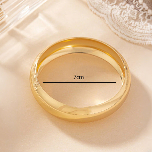 1pcs Fashionable And Personalized Smooth Copper Plated 18k Bracelet, Suitable For Daily Wear During Festivals And Gatherings - URBAN METRO