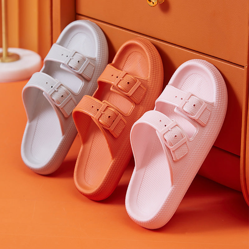 Platform Slippers Women's Summer Buckle Home Shoes Fashion Outdoor Wear Soft Bottom Sandals - URBAN METRO