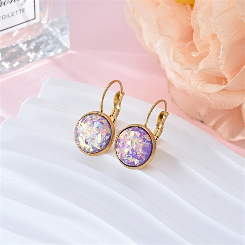 New Sequin Rhinestone Earrings Fashion Stainless Steel Jewelry For Women - URBAN METRO