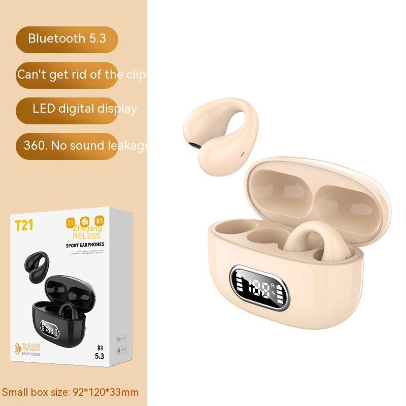 Ear-clip Real Wireless Digital Display Stereo Charging Warehouse Bluetooth Headset - URBAN METRO