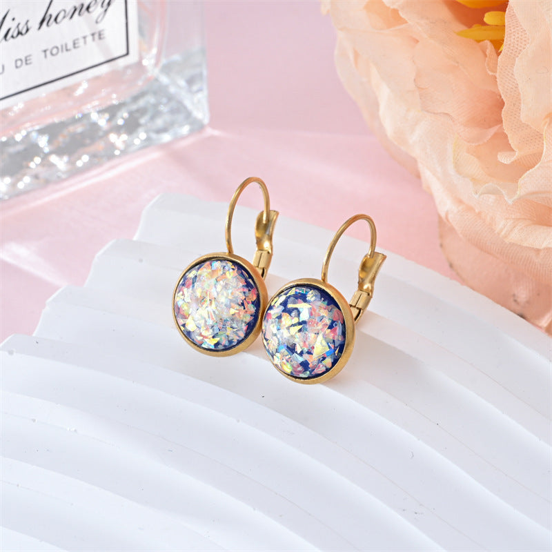 New Sequin Rhinestone Earrings Fashion Stainless Steel Jewelry For Women - URBAN METRO