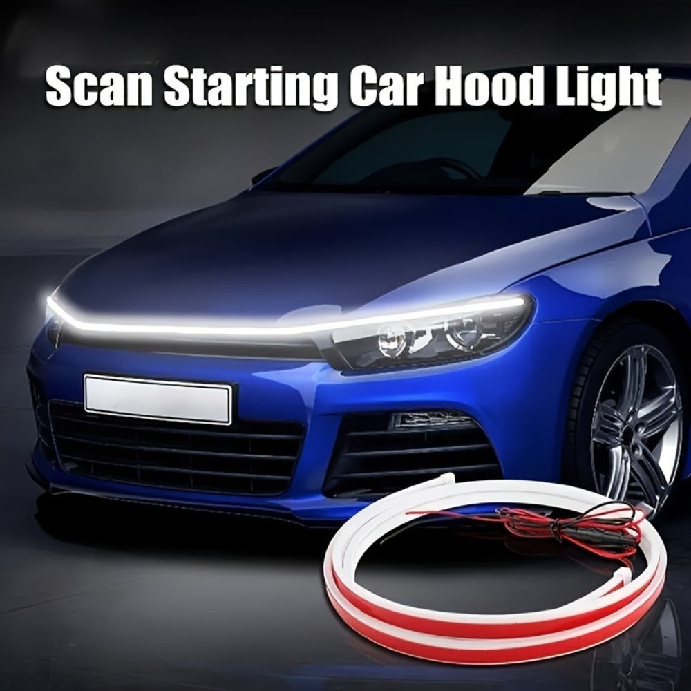 Upgrade Your Vehicle With A Universal 12V, 10W Start-Scan Car LED Hood Light White 59In  Dynamic Daytime Running Light - URBAN METRO