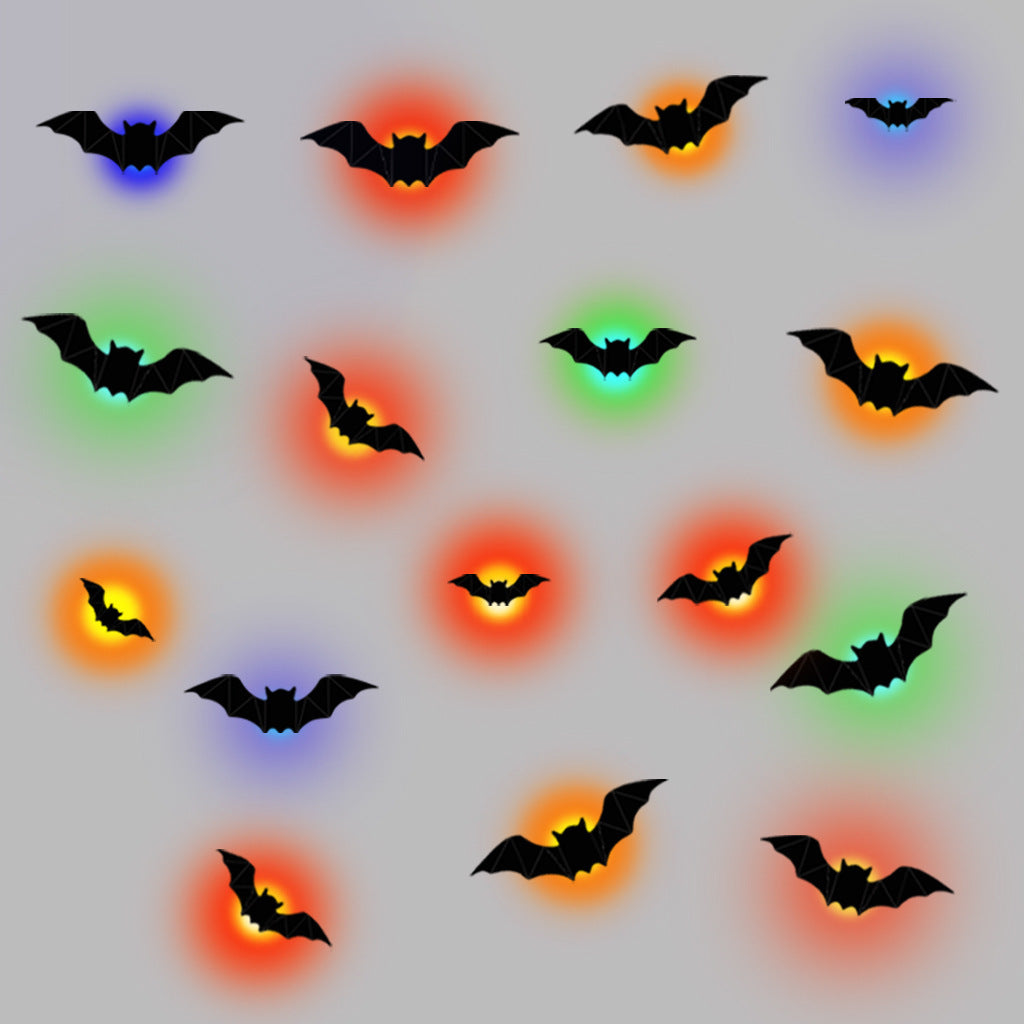 3D Halloween Bat Wall Stickers – Scary Haunted House Decor with Glowing Effect for Party & Home