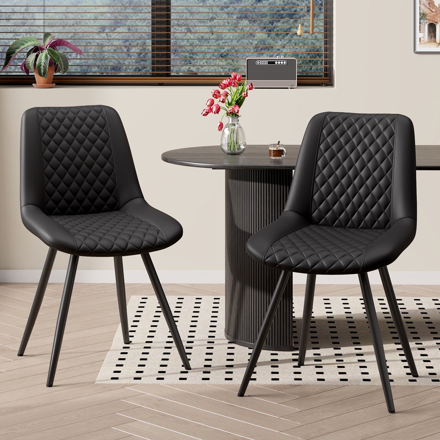 PU leather dining chairs,kitchen, living room, bedroom. - URBAN METRO