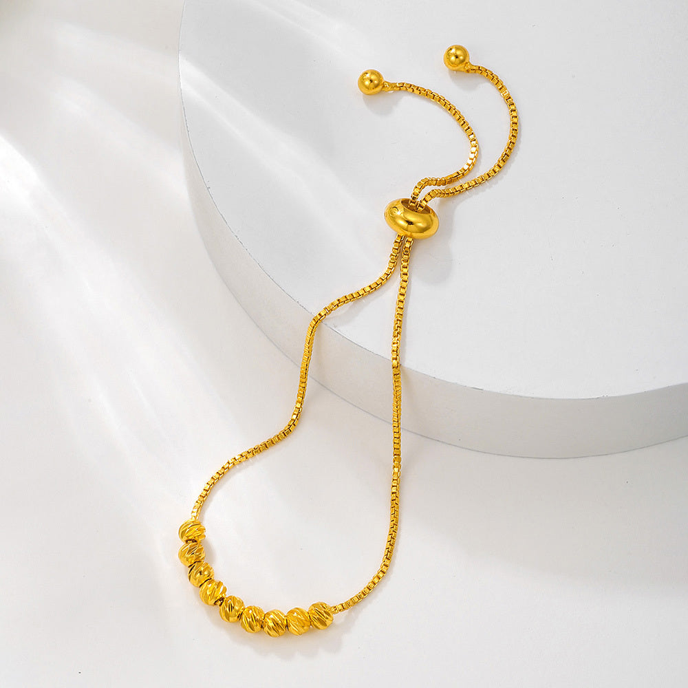 1pcs Gold Pulling Rope Bracelet Fashion Flower Bead Women's Good Luck Bead Bracelet - URBAN METRO