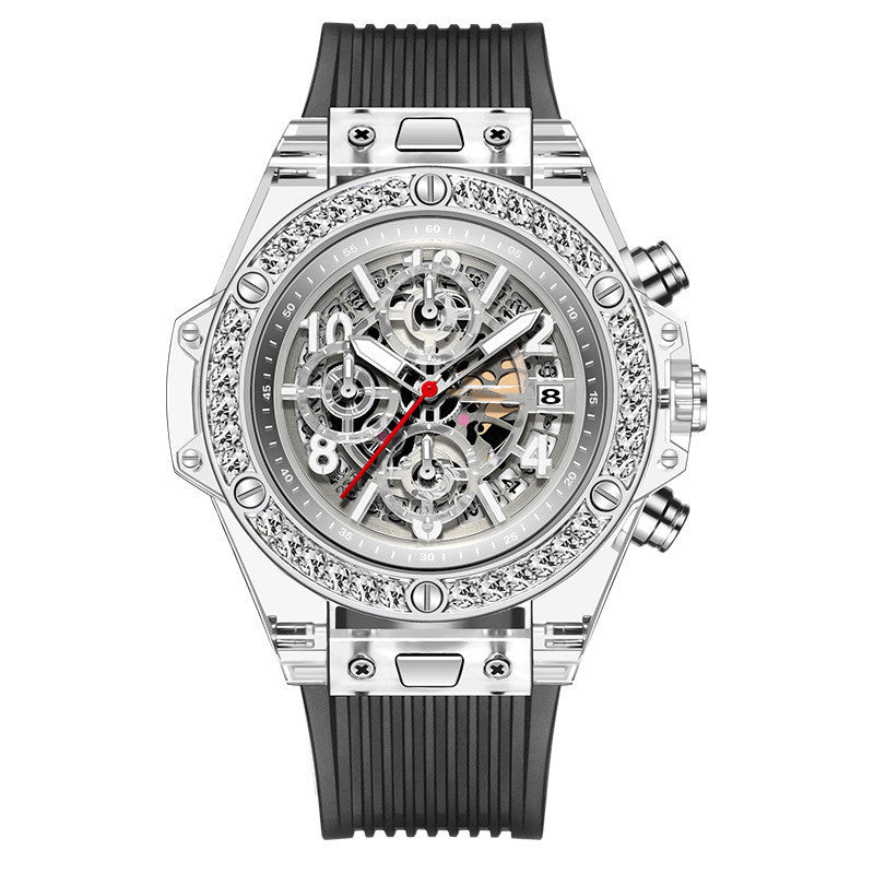 Diamond Inlaid Transparent Quartz Watch Waterproof - URBAN METRO