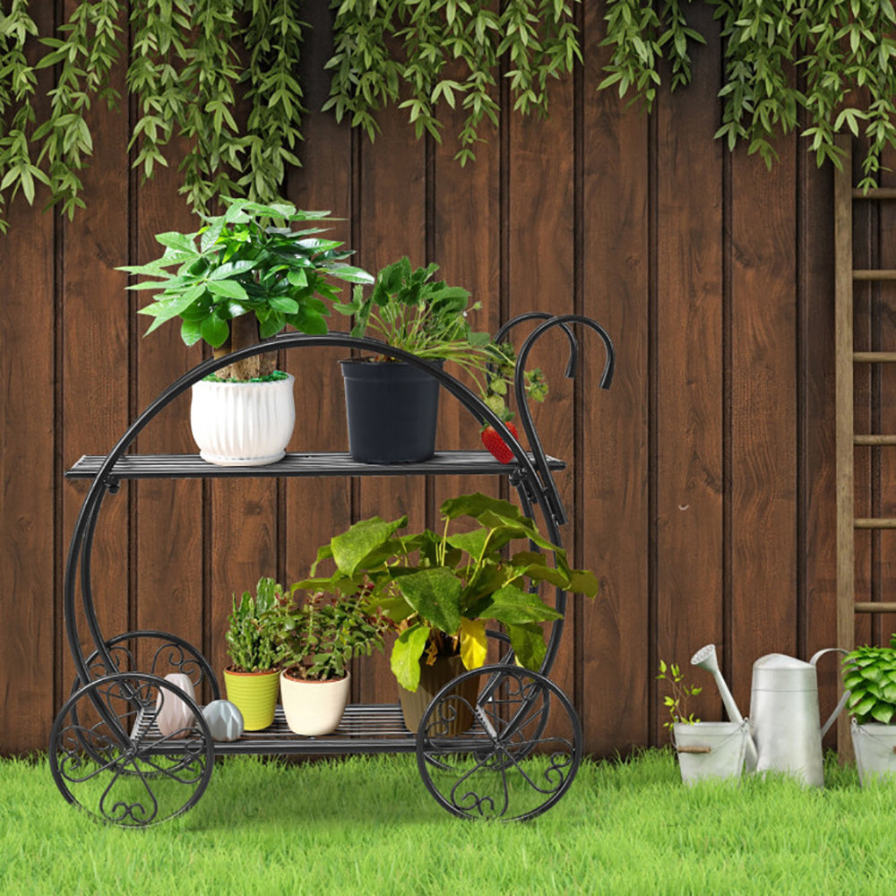 Heavy Duty Metal Flower Cart Plant Stand - URBAN METRO