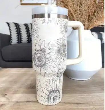 40 Oz Tumbler With Handle Straw Insulated, Stainless Steel Spill Proof Vacuum Coffee Cup Tumbler With Lid Tapered Mug Gifts For Valentine Lover Suitable For Car Gym Office Travel