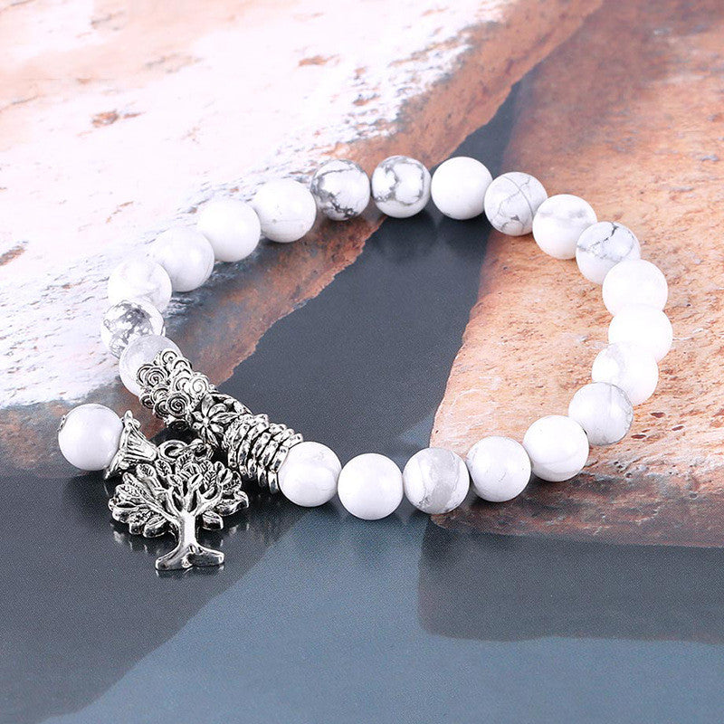 Vintage Frosted White Pine Bead Bracelet - URBAN METRO